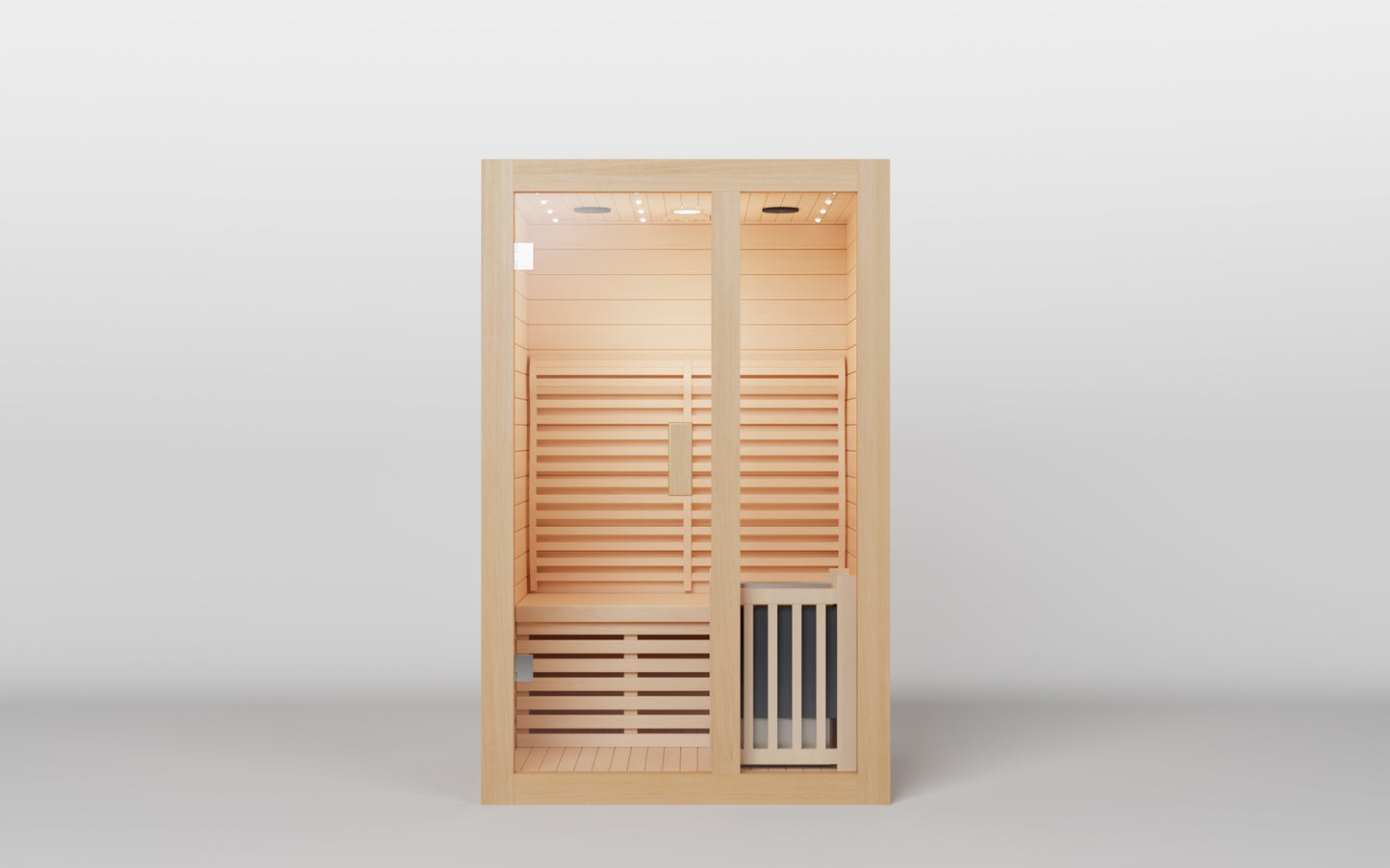 ZONEMEL Customized Wooden Steam Sauna Room – 2 Person, Canadian Hemlock, 3.5KW Harvia Heater, USB Music, for Indoor Wellness