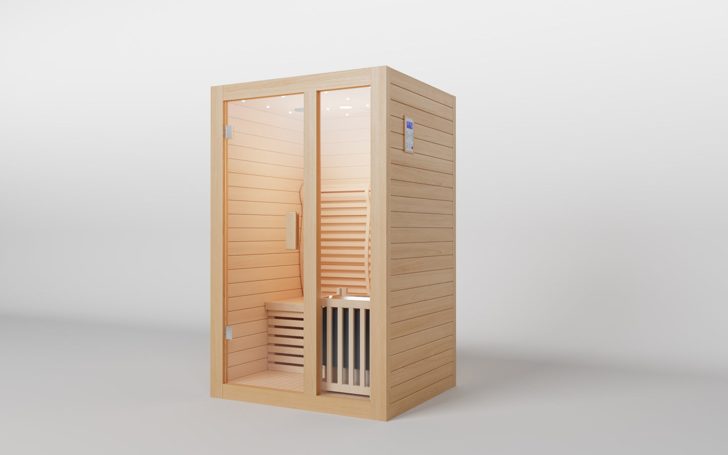 ZONEMEL Customized Wooden Steam Sauna Room – 2 Person, Canadian Hemlock, 3.5KW Harvia Heater, USB Music, for Indoor Wellness