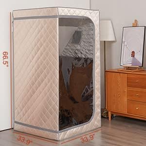 ZONEMEL Full Size Portable Personal Infrared Sauna for Home, Personal Home Spa Tent with Remote Control, Heating Foot Pad, Led Light, Foldable Reinforced Chair (L33.9 x W33.9 x H66.5)