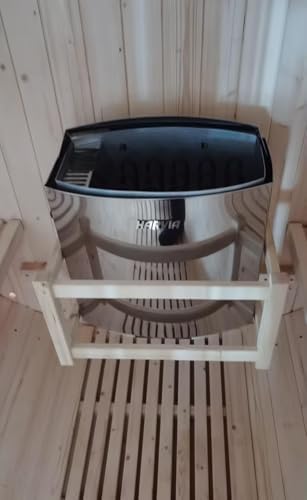 ZONEMEL Indoor and Outdoor Barrel Sauna Room with Asphalt Shingle Roof, Wooden Steam Sauna with 4.5KW Harvia Heater, Tempered Glass, Mostly for 2 People Sauna Bath