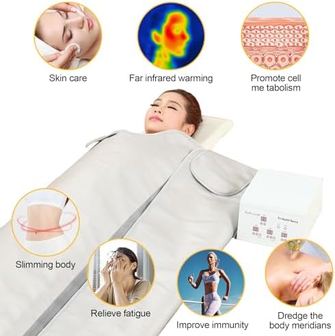 ZONEMEL Far Infrared Sauna Blanket with Hot Stone Heating Pad, Personal Sauna for Detox, Therapy, Recovery