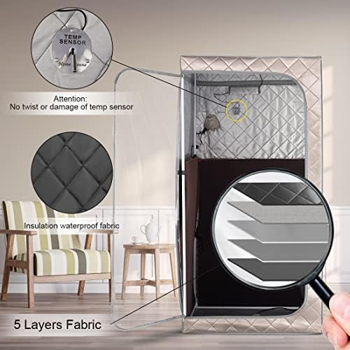 ZONEMEL Portable Full Size Infrared Sauna, Home Spa Detox Therapy with Upgrade Reinforced Portable Chair, Heating Foot Pad, LED Light, Remote Control, Clear Door-(L31.5 x W31.5 x H63, Dark Grey)