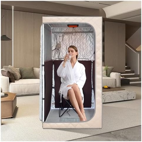 ZONEMEL Full Size Portable Personal Infrared Sauna for Home, Personal Home Spa Tent with Remote Control, Heating Foot Pad, Led Light, Foldable Reinforced Chair (L33.9 x W33.9 x H66.5)