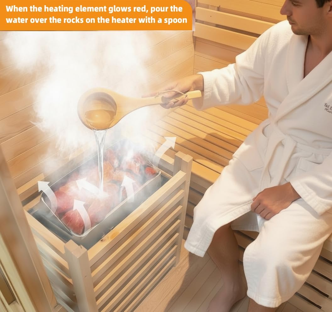 4 to 5 Person Canadian Hemlock Luxurious Indoor Sauna with 6 KW Harvia Stove Heater