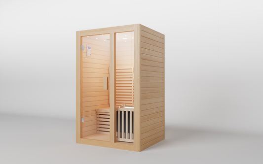 ZONEMEL Customized Wooden Steam Sauna Room – 2 Person, Canadian Hemlock, 3.5KW Harvia Heater, USB Music, for Indoor Wellness