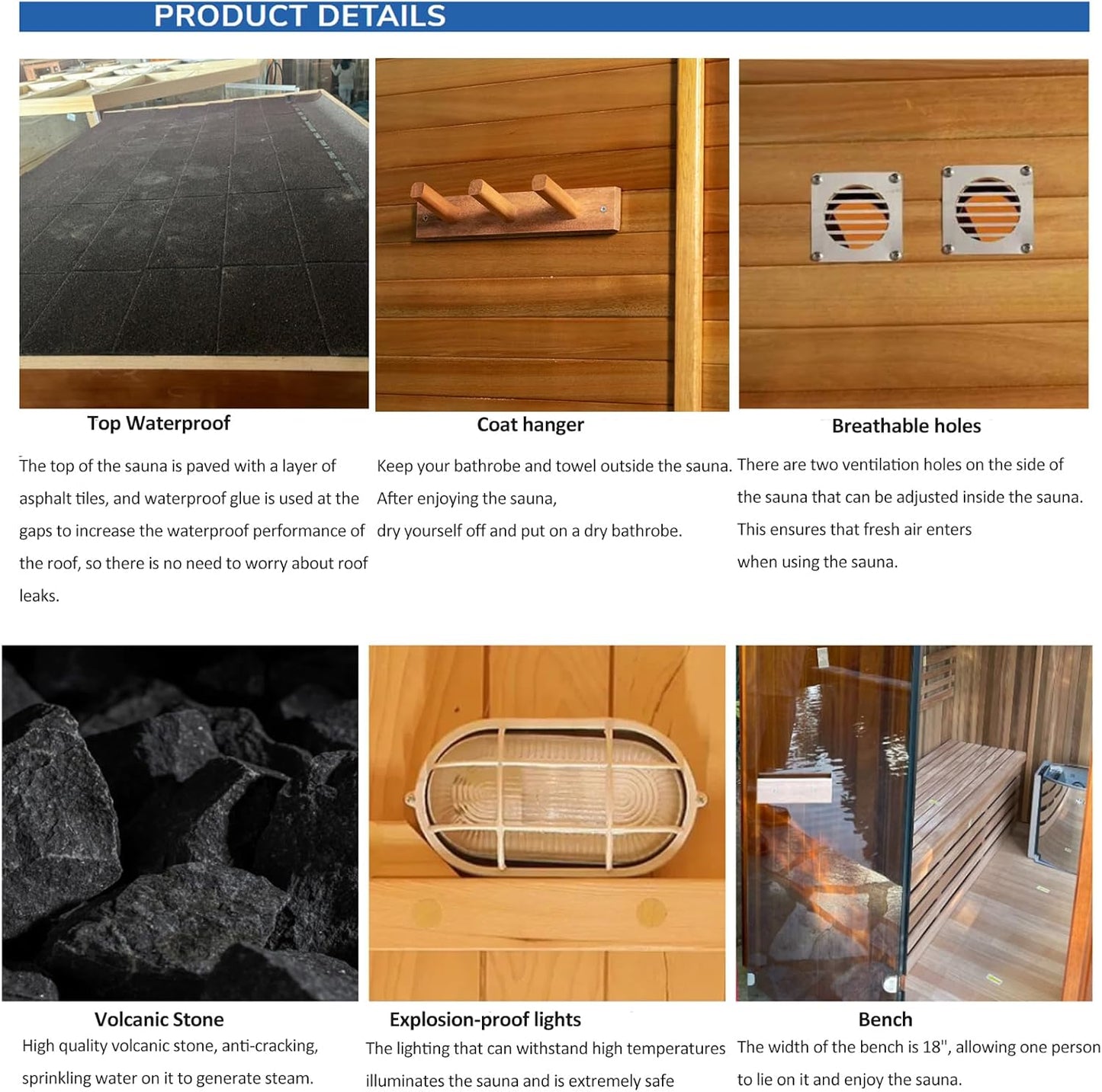 Outdoor Corner Steam Sauna for 2-4 Person, Canadian Red Cedar, 6KW ETL Harvia Heater, Modern Sauna Box with Waterproof Asphalt Tiles, Left Door, 220V (0-195℉)