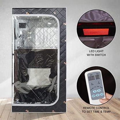 ZONEMEL Sauna for Detoxification, Portable Far Infrared Sauna Tent with Heating Foot Pad, Foldable Chair,Personal Sauna for Home Detox Calm Your Body and Mind (L33.9 x W33.9 x H66.5)