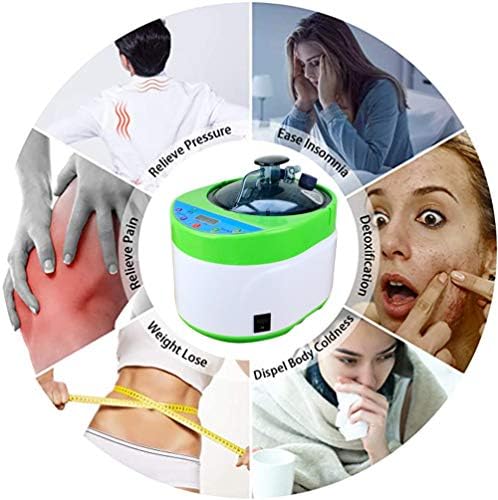 ZONEMEL 4 Liters Sauna Steamer, Portable Steam Generator with Remote Control, Stainless Steel Pot, Spa Machine with Timer Display for Body Detox (US Plug, Green)