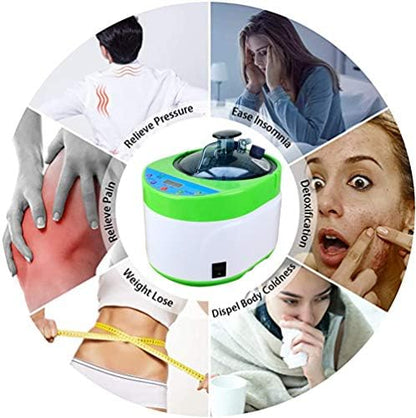 ZONEMEL 4 Liters Sauna Steamer, Portable Steam Generator with Remote Control, Stainless Steel Pot, Spa Machine with Timer Display for Body Detox (US Plug, Green)