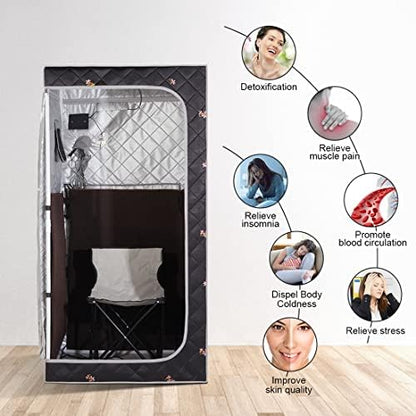 ZONEMEL Sauna for Detoxification, Portable Far Infrared Sauna Tent with Heating Foot Pad, Foldable Chair,Personal Sauna for Home Detox Calm Your Body and Mind (L33.9 x W33.9 x H66.5)