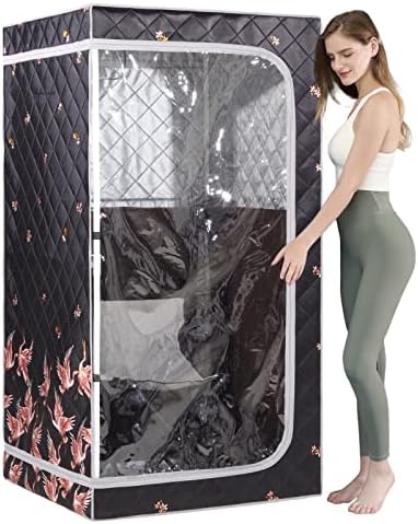 ZONEMEL Sauna for Detoxification, Portable Far Infrared Sauna Tent with Heating Foot Pad, Foldable Chair,Personal Sauna for Home Detox Calm Your Body and Mind (L33.9 x W33.9 x H66.5)