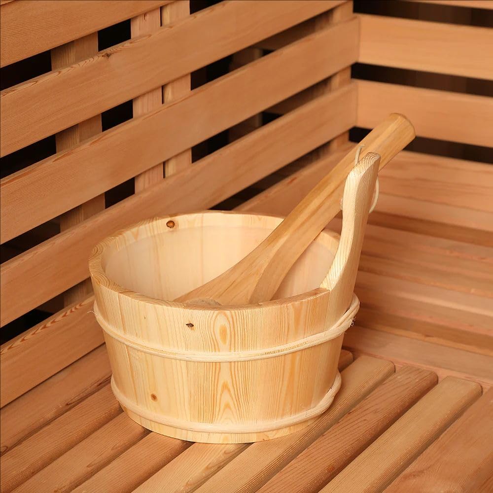 Outdoor Steam Sauna for 2-3 Person Canadian Red Cedar 4.5KW Harvia Heater
