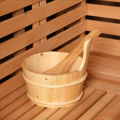 Outdoor Steam Sauna for 2-3 Person Canadian Red Cedar 4.5KW Harvia Heater