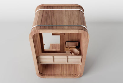 Outdoor Steam Sauna for 2-3 Person Canadian Red Cedar 4.5KW Harvia Heater