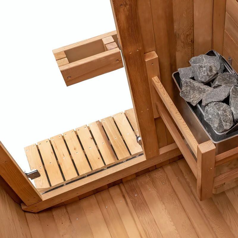 Outdoor Steam Sauna for 2-3 Person Canadian Red Cedar 4.5KW Harvia Heater