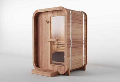 Outdoor Steam Sauna for 2-3 Person Canadian Red Cedar 4.5KW Harvia Heater