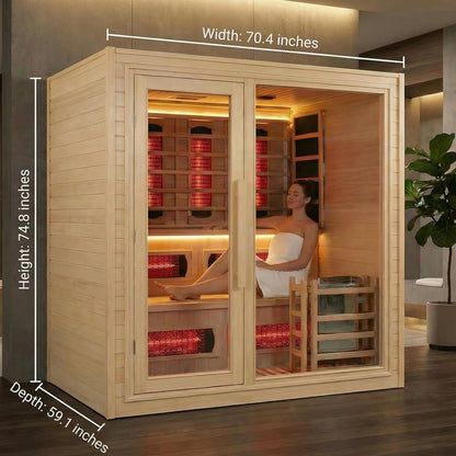 Hemlock Indoor Luxury Hybrid Sauna for 4-5 People
