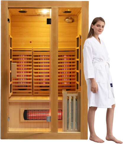2 Person Full Spectrum Infrared & Traditional Steam Hybrid Indoor Sauna