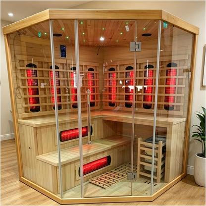 Hybrid Indoor Hemlock Sauna for 3-4 People 6KW Electric Heater