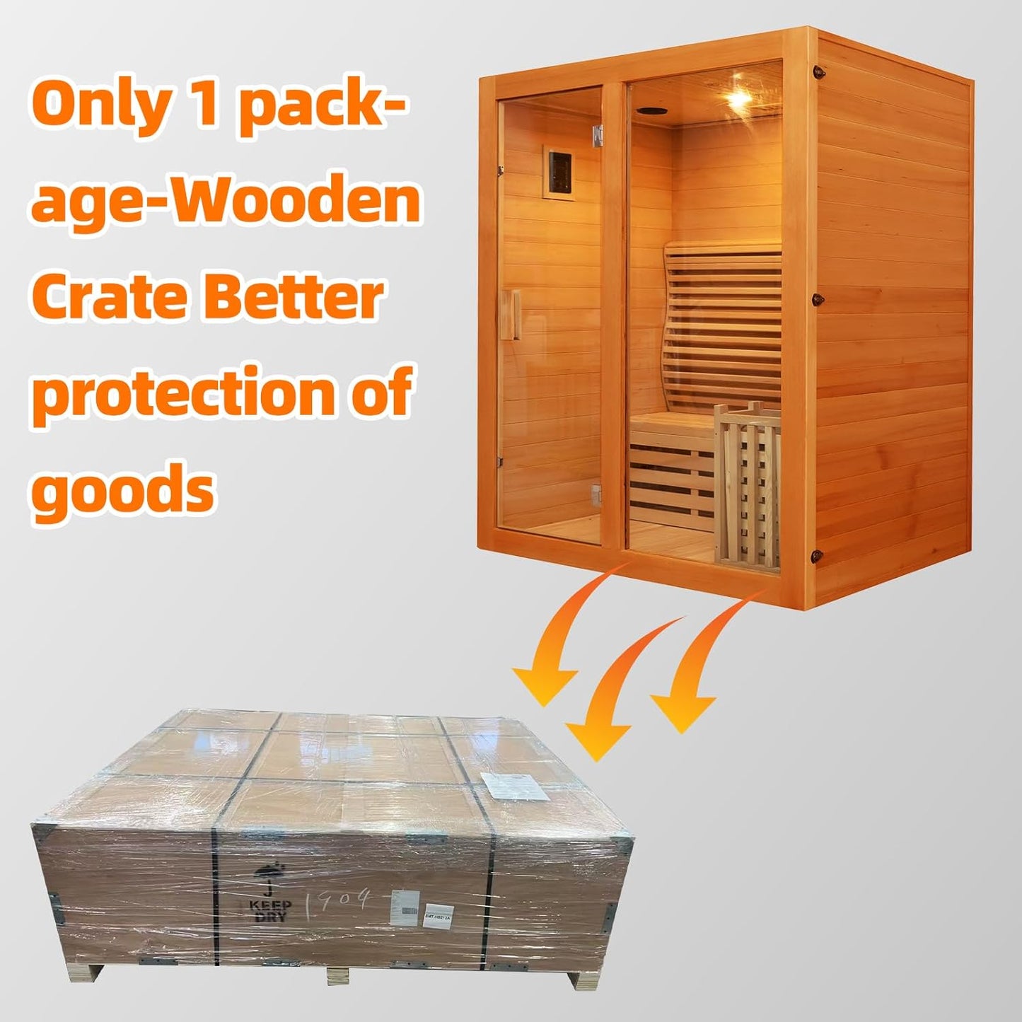 2-3 Person Canadian Red Cedar Indoor Finnish Sauna with 4.5 KW Harvia Stove Heater WiFi