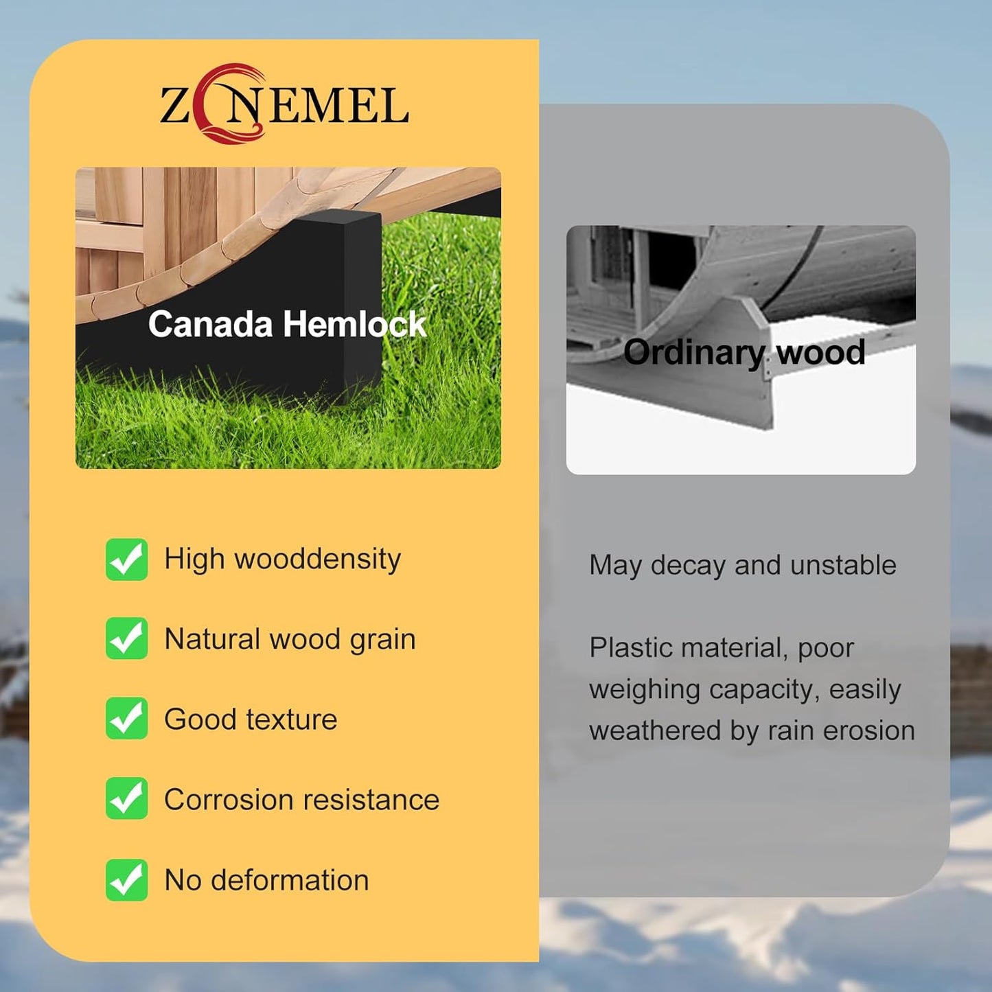 Outdoor Barrel Steam Sauna for 2 Person, Canadian Hemlock Wood, 4.5KW Harvia Heater, 8mm Tempered Glass, Sauna Stone, Water Bucket, Ladle, Lights, 220V, 195°F,WiFi control