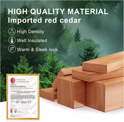 Outdoor Steam Sauna for 2-3 Person Canadian Red Cedar 4.5KW Harvia Heater