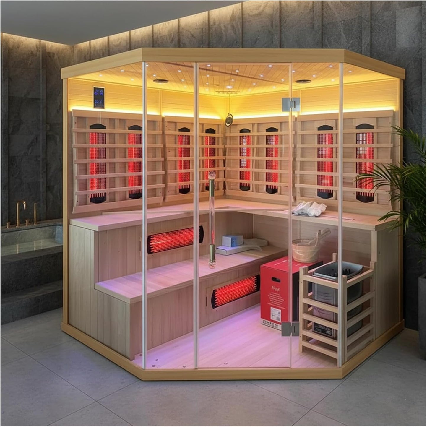 Indoor Hybrid Hemlock Sauna for 4-6 People