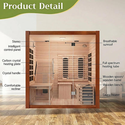 2-3 Person Indoor Combination Sauna with Recliner