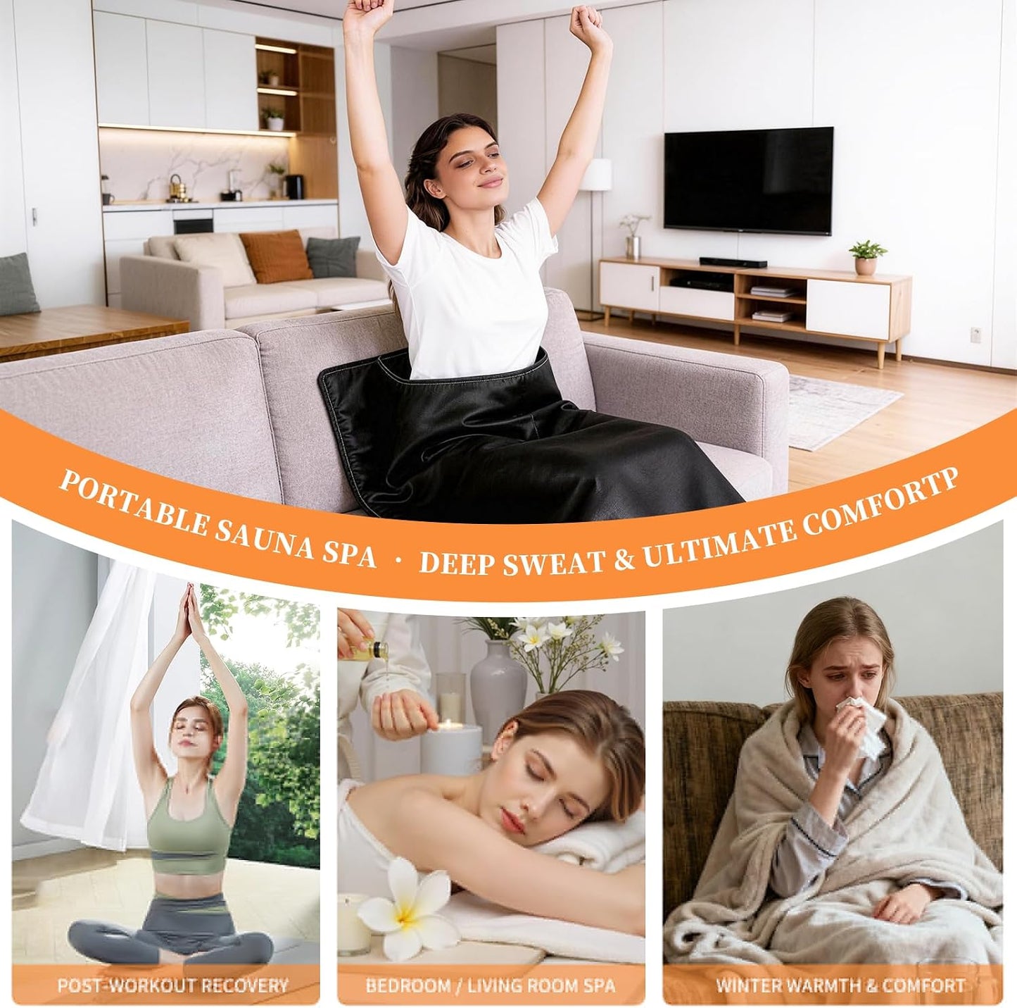 Infrared Sauna Blanket Fast Heating Temp 68–176°F