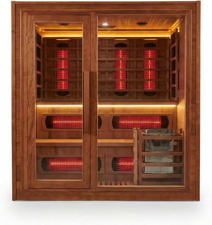 4-5 Person Red Cedar Dual Dry & Wet System Indoor Luxury Sauna