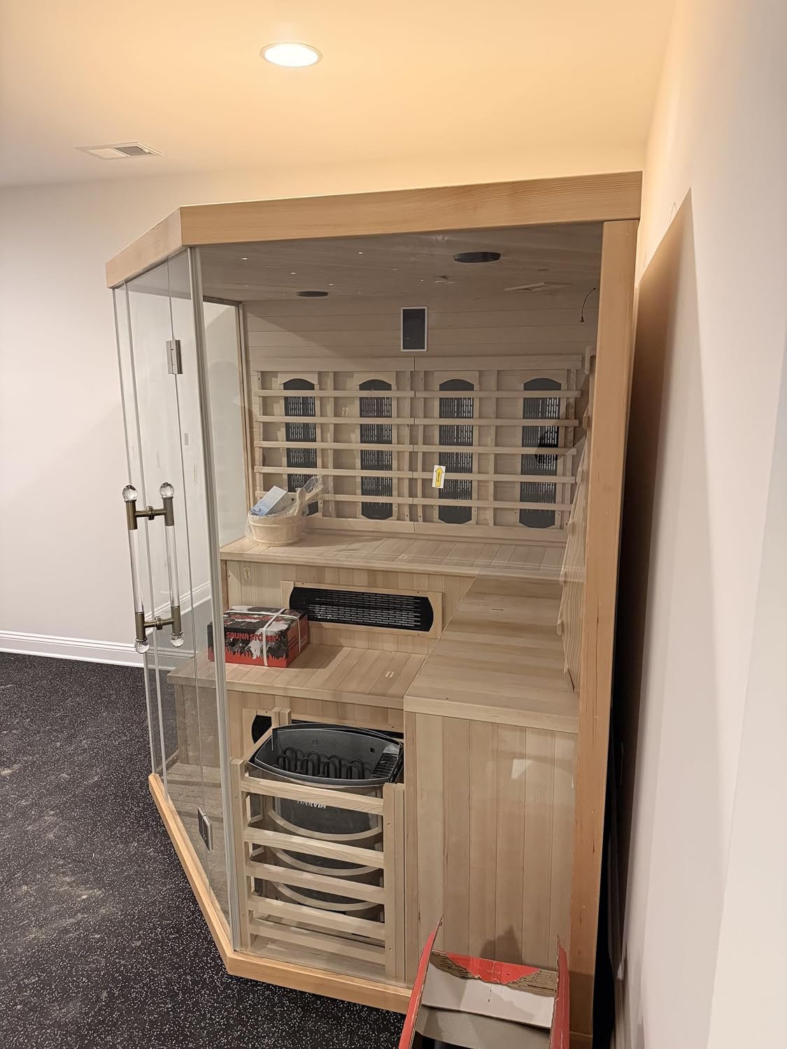 Hybrid Indoor Hemlock Sauna for 3-4 People 6KW Electric Heater
