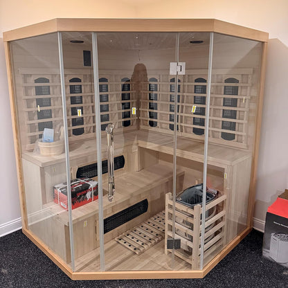 Hybrid Indoor Hemlock Sauna for 3-4 People 6KW Electric Heater