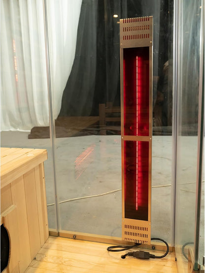 ZONEMEL Hybrid Wooden Sauna for 2-3 Person, Far Infrared & Steam Dual-System, 2100W 220V, 3.5KW Heater, 6 Heating Elements and Sauna Stove, 8mm Tempered Glass, Oxygen Bar, 7-Color Lights