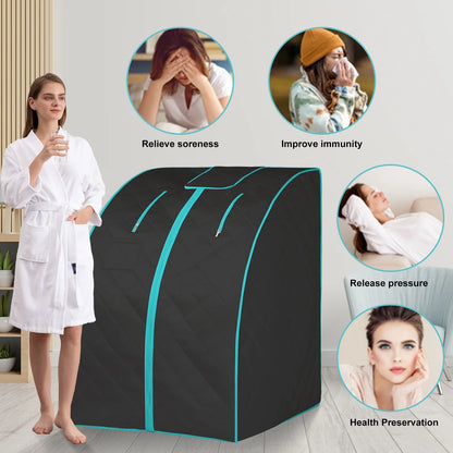 Zonemel Infrared Portable Sauna Kits 1 Person 1050W Home Spa Full Body, L 27.6" x W 31.5" x H 37.8"